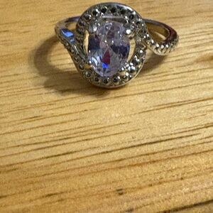 Elegant Silver and lt Purple Women's Ring